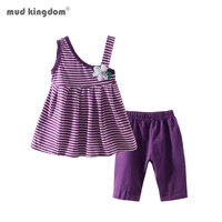 mudkingdom toddler girls outfits striped sleeveless summer dress and shorts sets for girls clothes suit fashion long tshirts