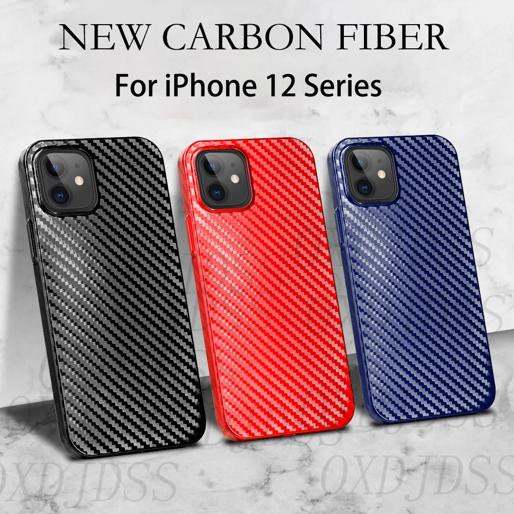 

New Carbon Fiber Phone Case For iPhone 12 Pro Case Ultra Thin Cover For iPhone 12 Pro Max Case For iPhone 12 Mini 12 Cover Coque