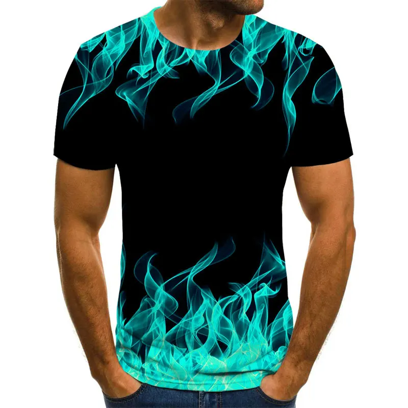 

Новинка 2021 года, синяя мужская футболка Удобная черная Повседневная футболка с 3d рисунком аниме летняя детская футболка с короткими рукава...