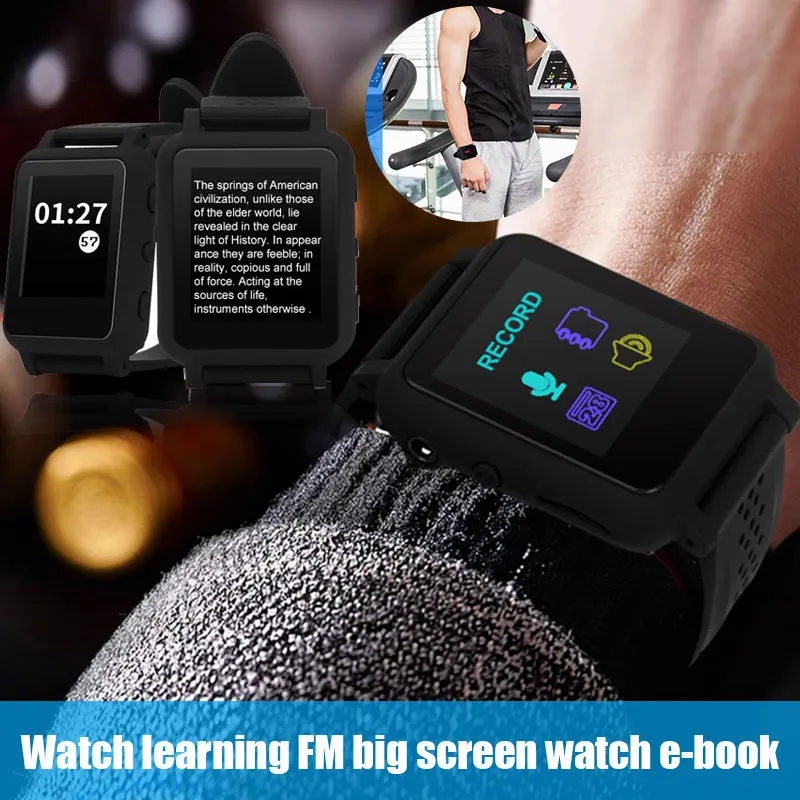 Смарт часы с 1 5 дюймов Экран функцией шагомера Smartwatch музыкальный плеер голосовой