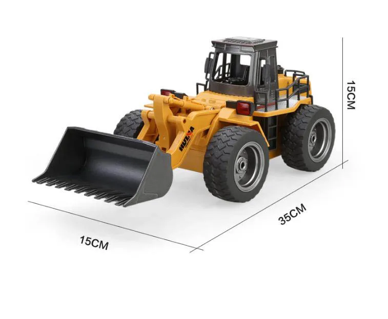 

HuiNa 1520 6 Channel 1/18 RC Metal Bulldozer Charging Model Remote Control Excavator Adults RC Car Toys Kids Christmas Gifts