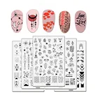 Трафареты для маникюра, шаблон для ногтей с изображением геометрических волн, пластины для штамповки ногтей, большого размера, цветов, слов, инструменты для маникюра