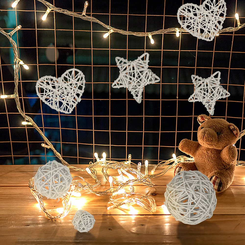 Ins реквизит для фотосъемки аксессуары 9 шт натуральные плетеные шарики из ротанга