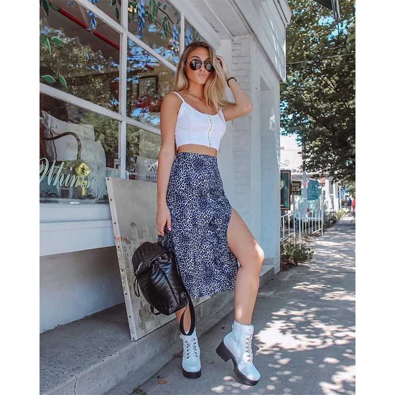 Женская летняя юбка с высокой талией и цветочным принтом | одежда