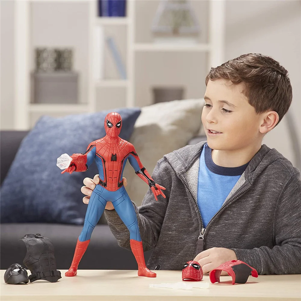 

Marvel SpiderMan Far From Home 13-Inch Gear Action Figure With Sound FX Suit Upgrades Web Blaster Accessory Toy