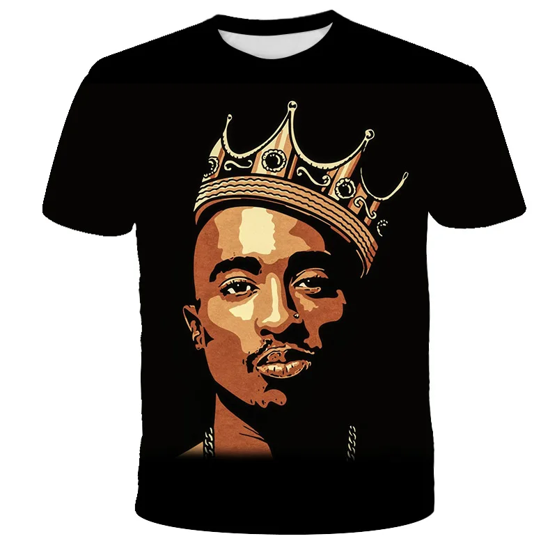 

2021 Summer Men Women t shirt Rapper Tupac 3d Print Hip hop New Fashion T shirts Casual Cool tshirt Men Plus Size 6XL