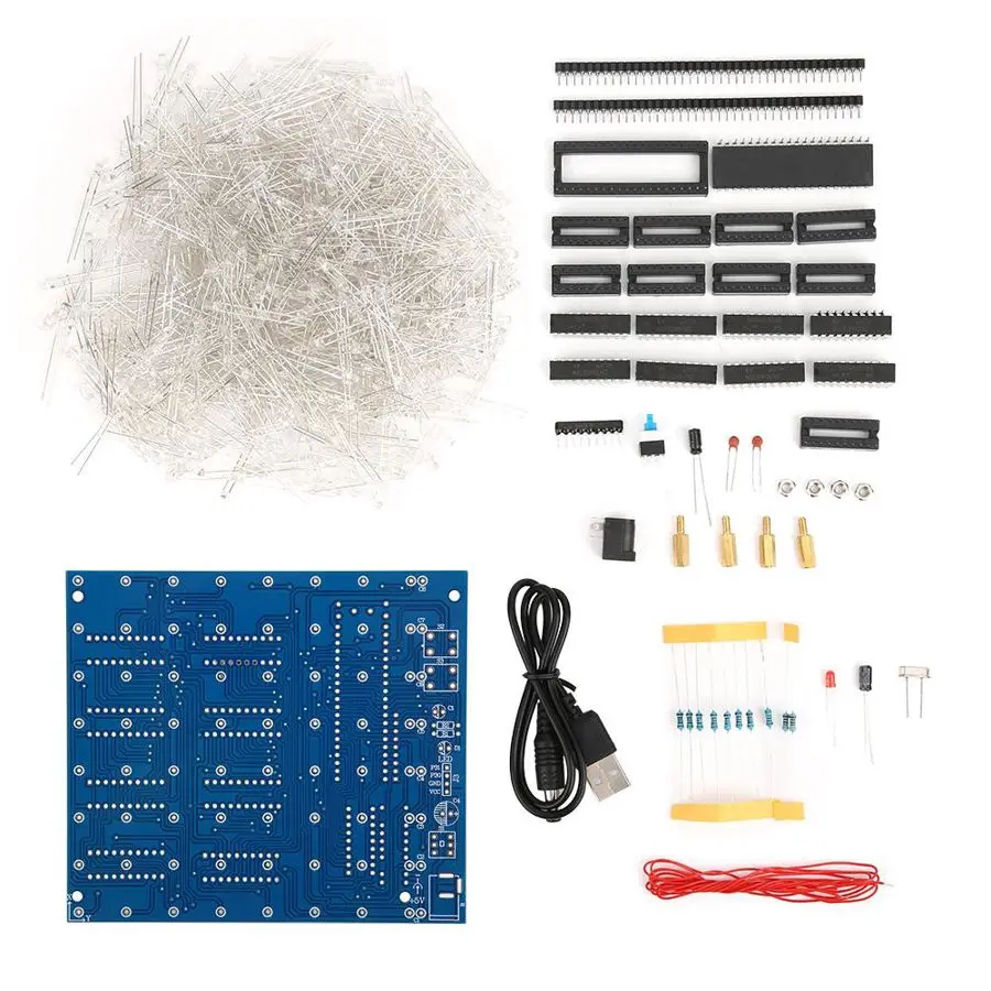 DIY kit LED 3D куб квадратная лампа 8x8x8 электронная игрушка для детей подростков