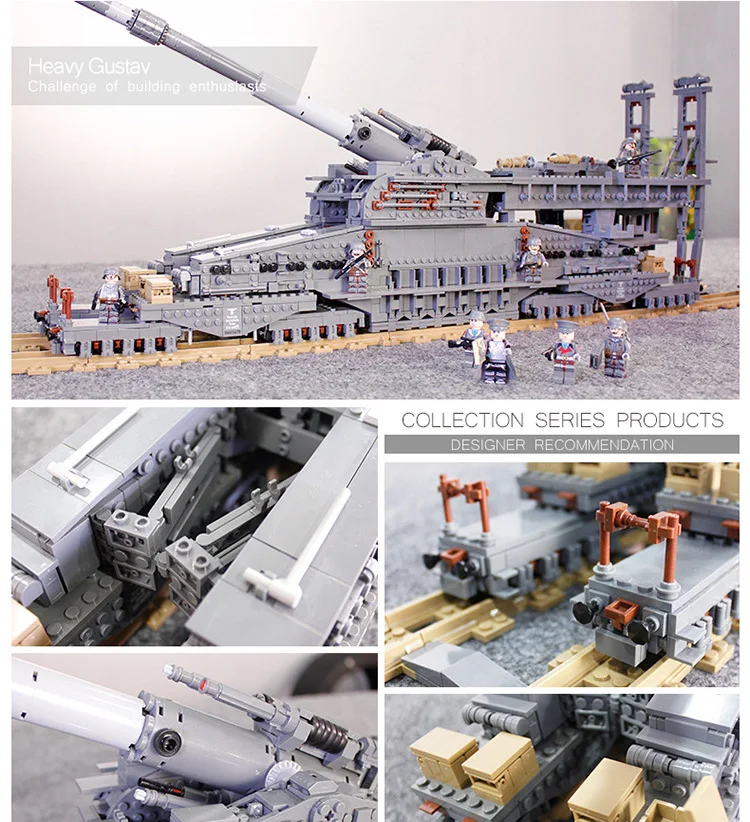 Мировая война Германия тяжелый Густав moc блок 1: 72 Масштаб ww2 советское соединение TM3-12 модель batisbricks армия фигуры кирпичные игрушки коллекция
