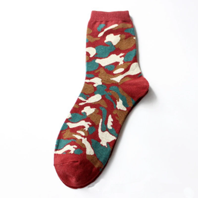 Мужские камуфляжные носки мужские Модные в стиле хип хоп с 3D принтом средней