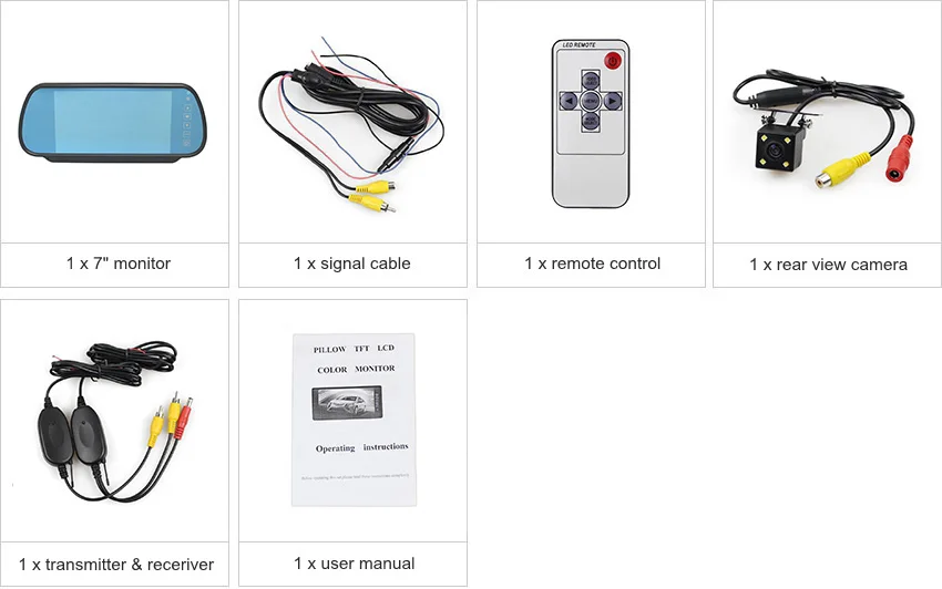 DIYKIT 7 дюймов TFT ЖК-дисплей Дисплей автомобильный зеркальный монитор+ светодиодный Ночное видение зеркало заднего вида автомобиля Камера Беспроводной передачи парковки Системы