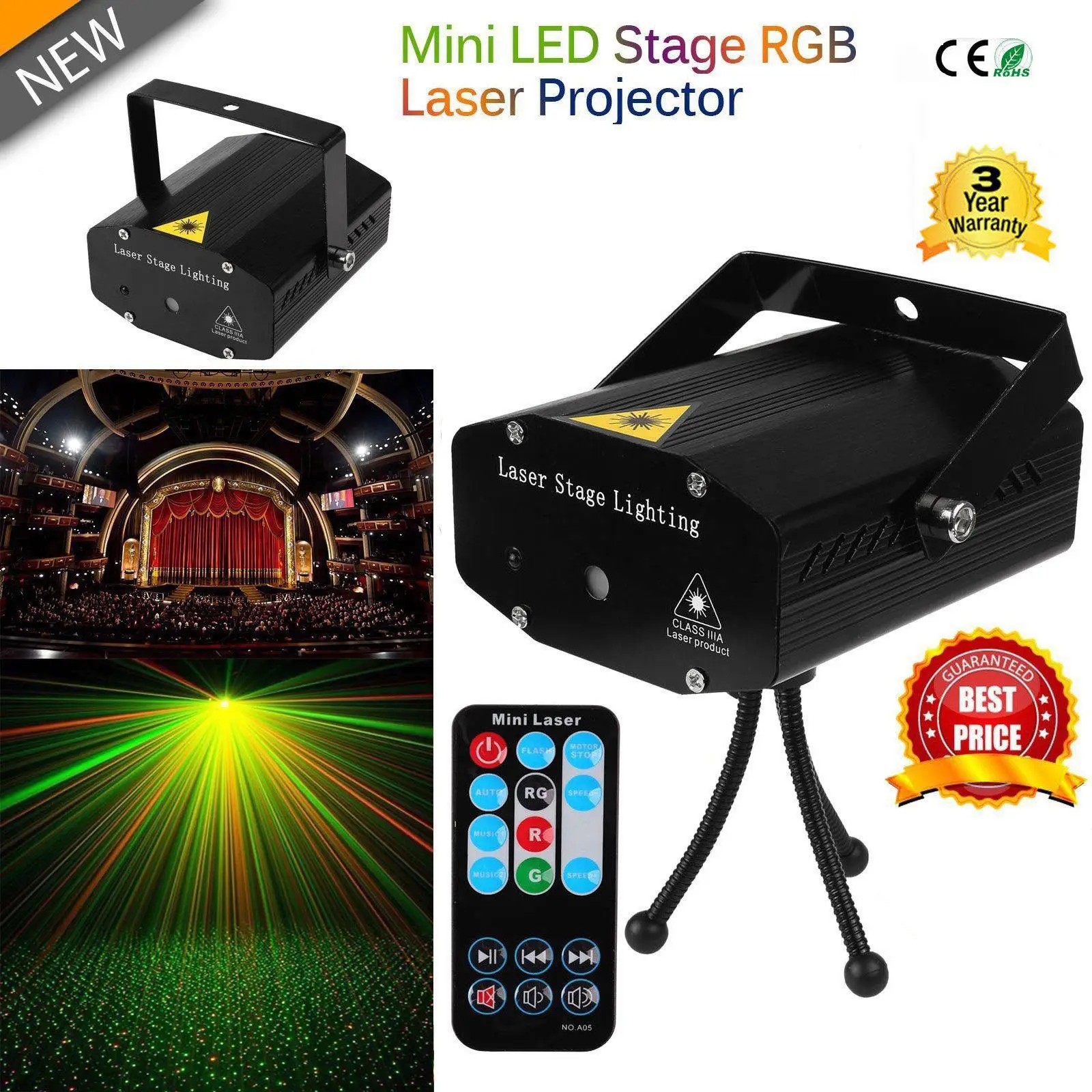 

LED Disco Light Laser Projector 500W 110V~240V Voice Control DJ Controller Laser Stage Light For New Year Birthday Party