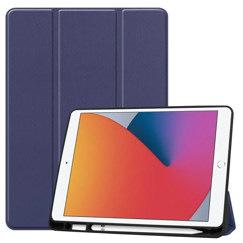 

Чехол для iPad 8-го поколения 10,2 2021 Чехол W Карандаш держатель ультра тонкий авто спящий ТПУ чехол для iPad 7th 10,2 2020 чехол funda