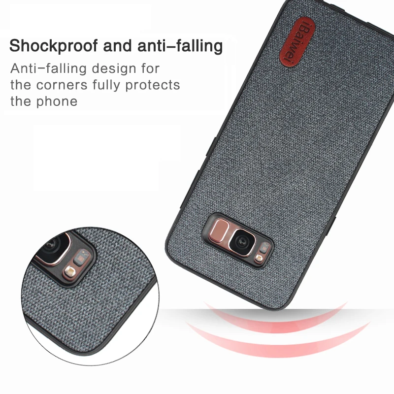 Phone Case For Samsung Calaxy S8 Cloth Texture Back Cover Fabric Ultrathin Silicone Protective Shockproof Coque |