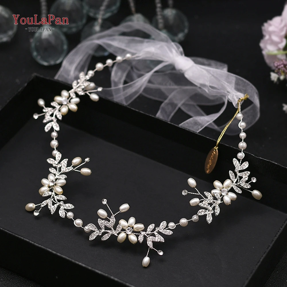 TOPQUEEN HP152 Свадебная головная повязка для волос Тиара женщин Стразы Жемчуг сплав
