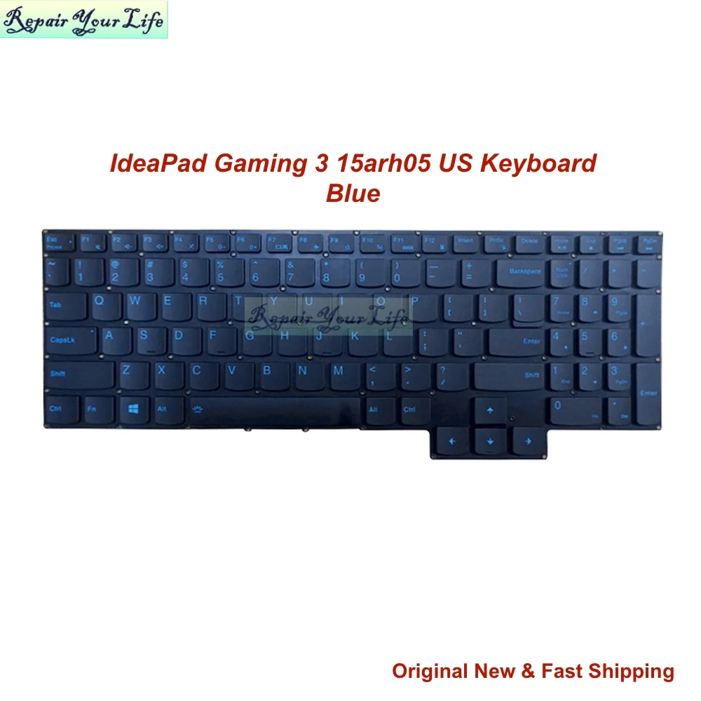 US RU English Russian Backlit Keyboard Laptop Keyboards for Lenovo Ideapad Gaming 3-15IMH05 81y4 3-15arh05 5CB0Y99500 Blue New