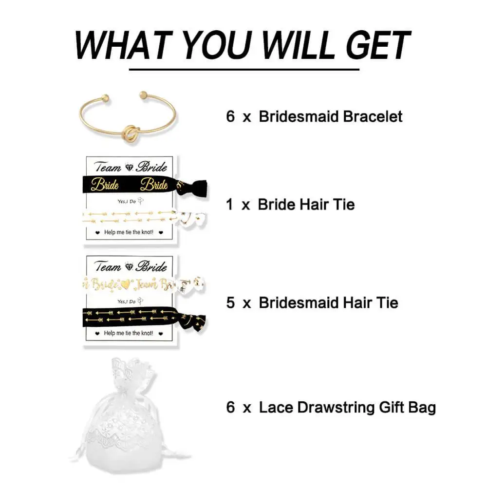 Невесты Подарочный набор Браслеты ювелирные изделия резинки для волос-надпись