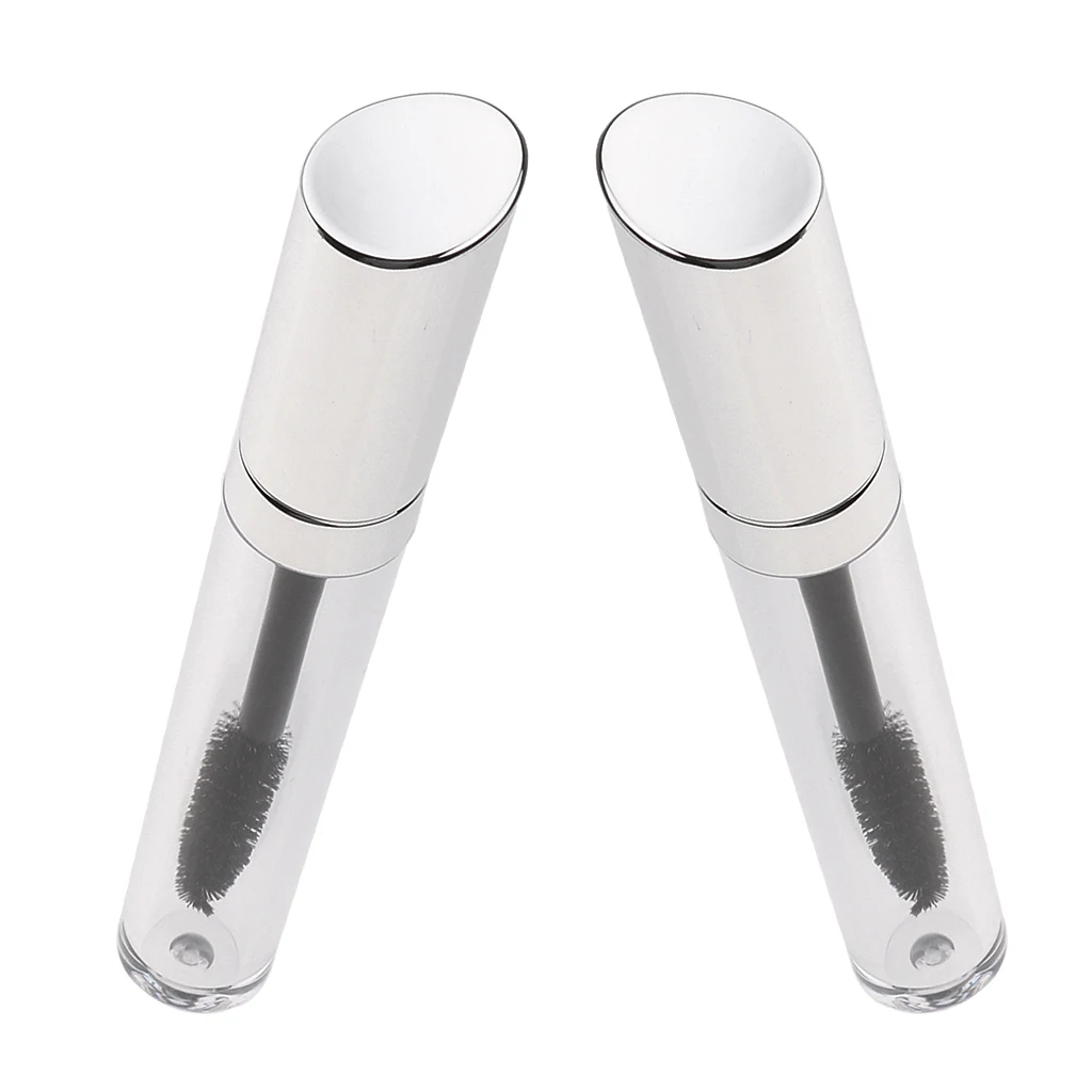 

2pcs 5ml Mini Refillable Travel Empty Mascara Tube Transparent Bottle Vials