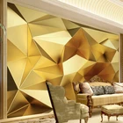 3D обои на заказ, роскошные золотые геометрические многоугольники, фотообои, современный интерьер, гостиная, ресторан, спальня, Papel De Parede