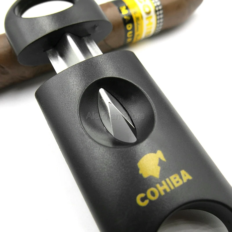 COHIBA брендовые пластиковые v-образные сигары резак острые сигареты резка металла нержавеющая сталь лезвия гаджеты сигары
