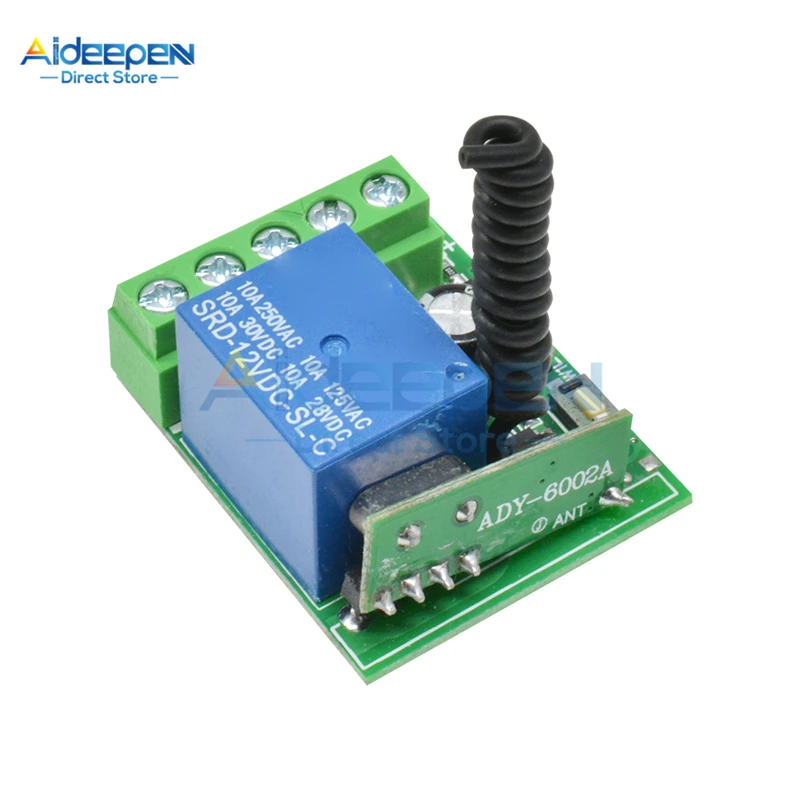 12 в пост. Тока 10 А 1 канал 315/433 МГц беспроводное реле Радиочастотный пульт