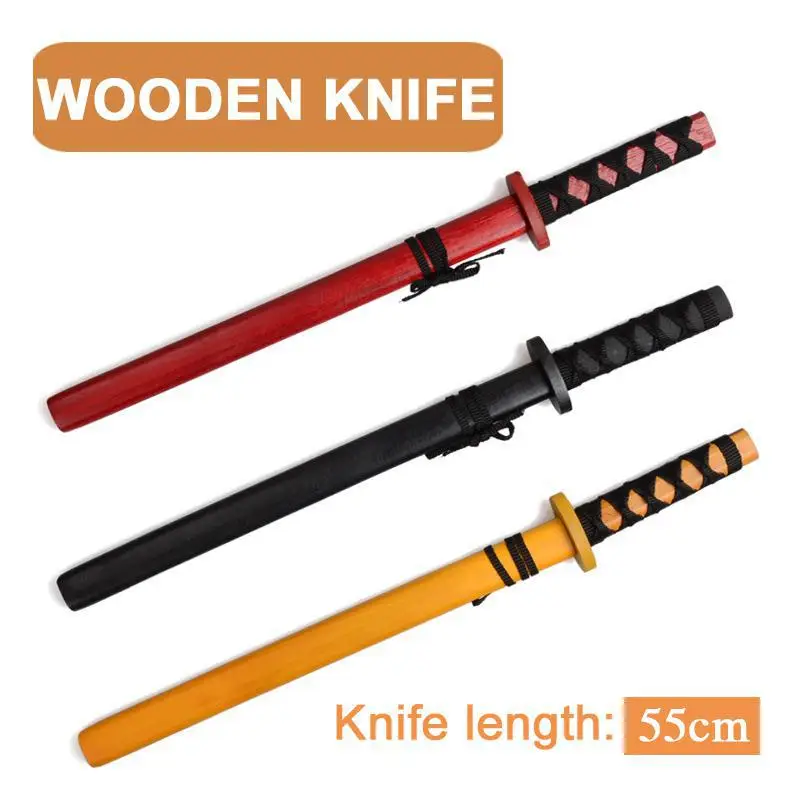 Миниатюрный деревянный меч 55 см реквизит для анимации оружие из аниме катана