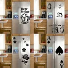 Горячие наклейки на холодильник виниловые непромокаемые обои для украшения кухни Наклейка на стену фотообои пиво Пингвин цветы холодильник