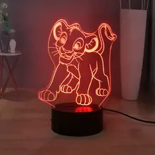 Король Лев USB сенсорный светодиодный детский Ночной светильник мультфильм Simba декор комнаты дети день рождения праздник подарок Король джунглей настольная лампа