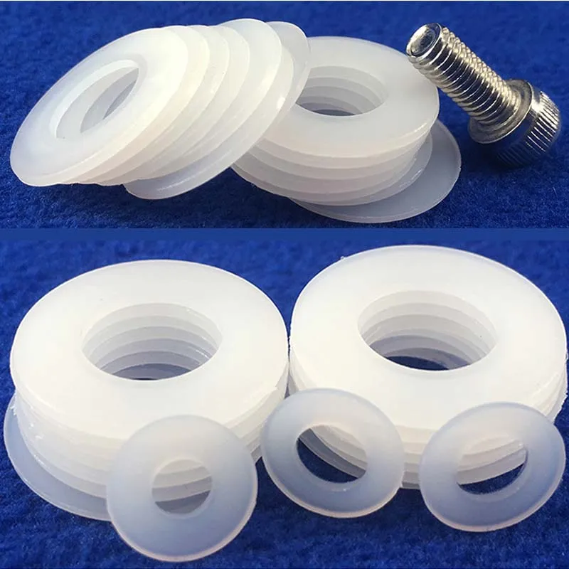 100pcs M2 M2.5 M3 M4 M5 M6 M8 M10 M12 White Black Plastic Nylon Flat Washer Plain Spacer Insulation Gasket Ring For Screw Bolt - купить по