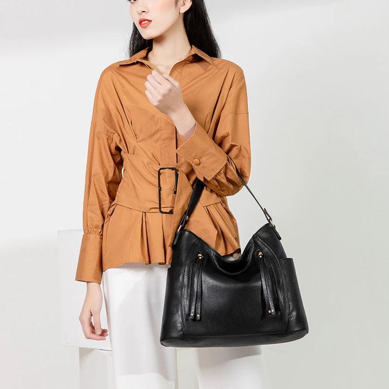

Fashion Leather Women's Bag Large Capacity Ladies Tote Bag Business OL Trendy Women Handbag Side Shoulder Bag New Arrival