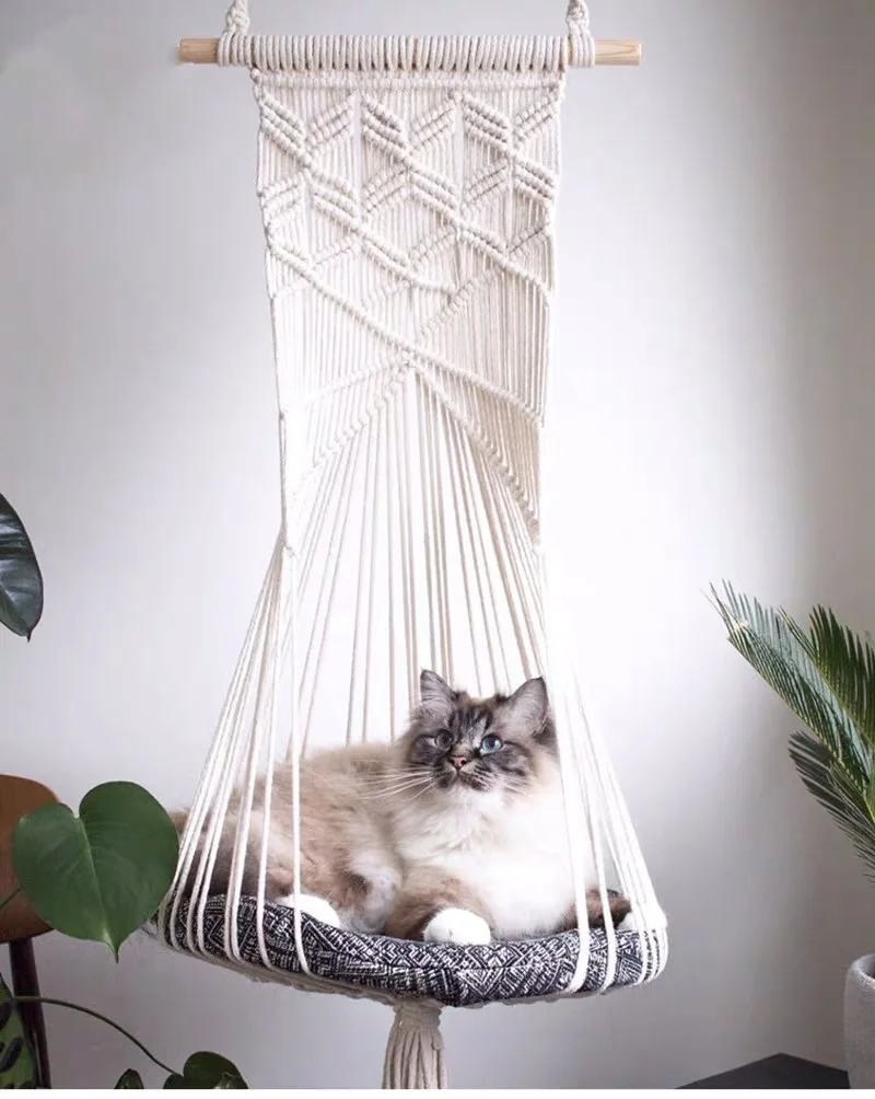 Boho Стиль милое животное подвесные кровати сиденье ручной работы крепление кошка