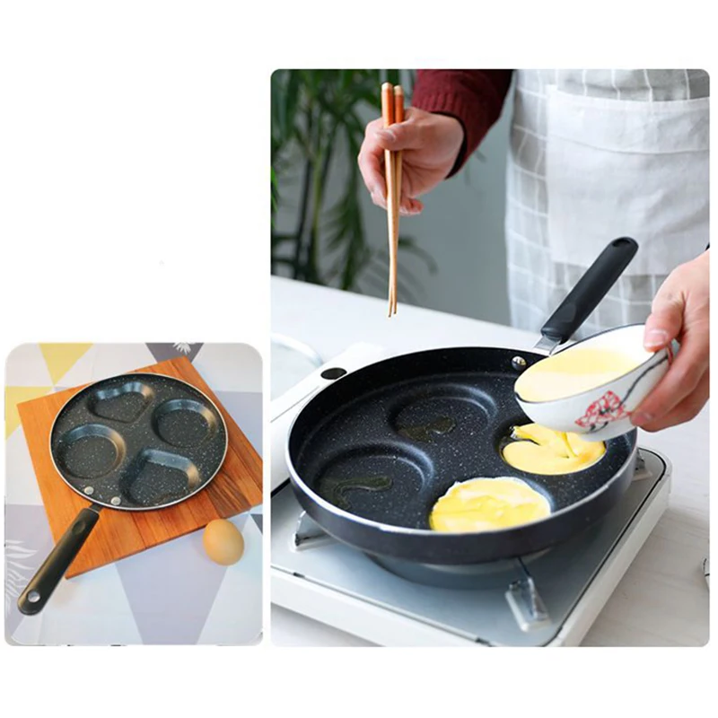 Антипригарная сковорода в форме сердца с четырьмя отверстиями омлет кастрюля