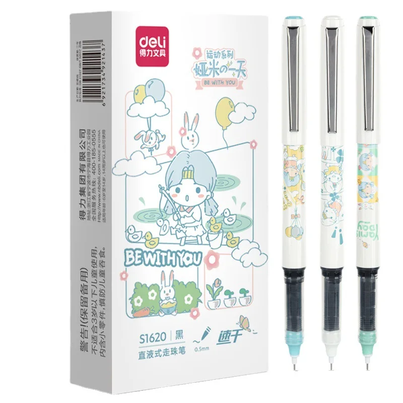 

3 pcs/lot 0.5mm Be With You Girl Gel Ink Pens Quick Dry Kawaii Cute Stationery Smooth Writing School Office Supplies Gift