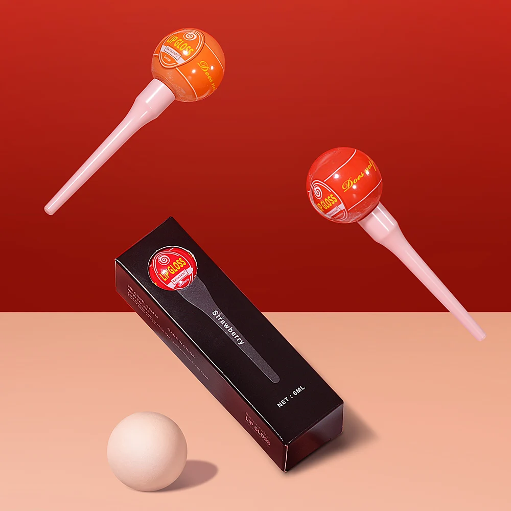 

6 Colors Cute Lollipop Lip Gloss Moisturizing Non Stick Lip Glaze Waterproof Long Lasting Lipstick Tube Lips Makeup Cosmetics
