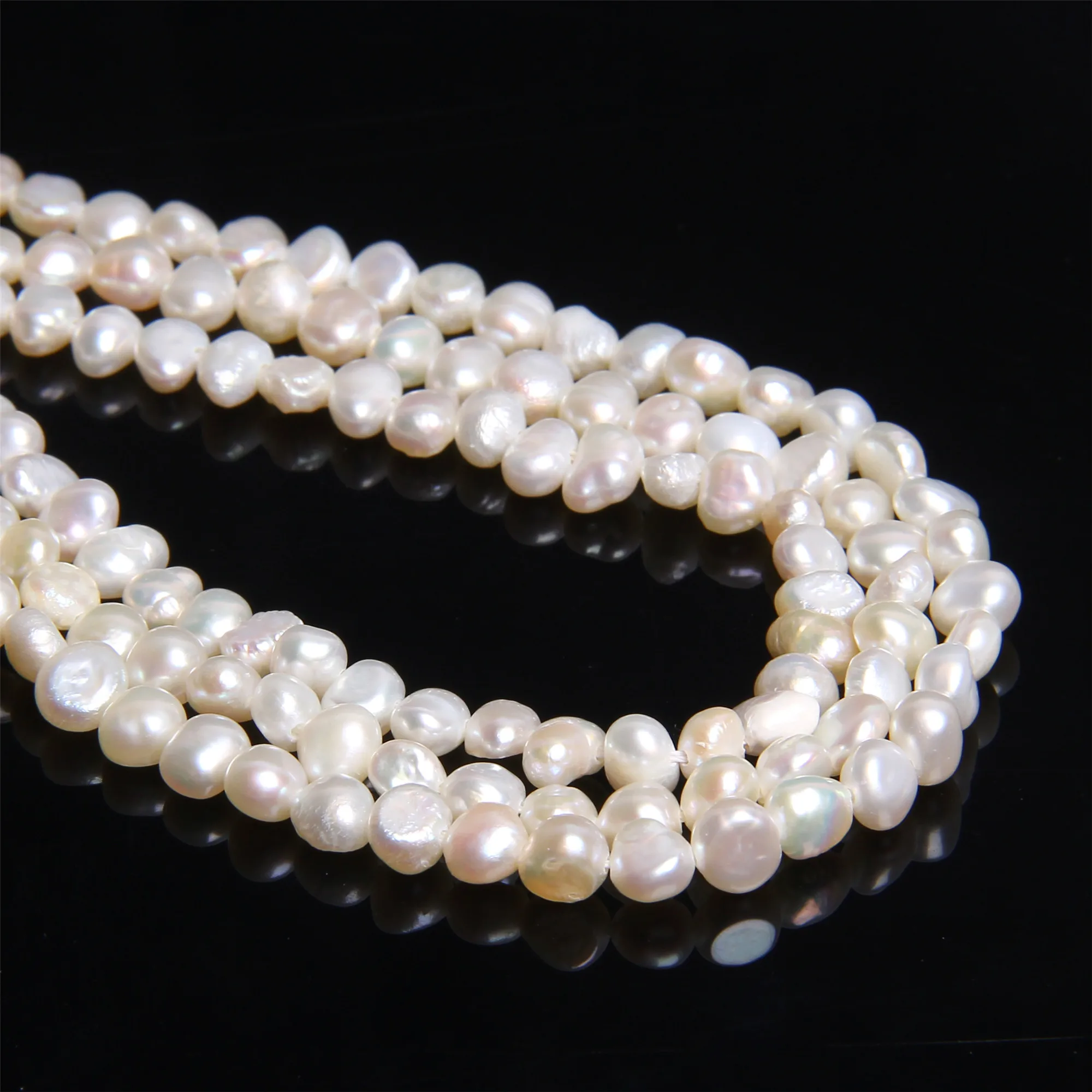 Небольшие натуральные жемчужины 4 мм белый пресноводный жемчуг бусины в стиле