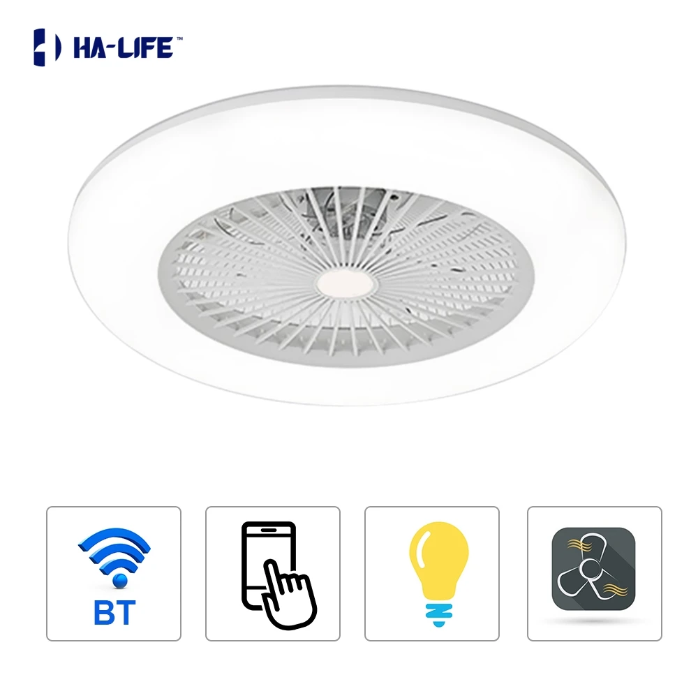 

Ceiling Fan with Lighting 180V-265V LED Light with APP Mobile Phone Control Support Bluetooth Connection for Bedroom Living Room