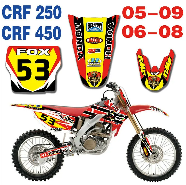 Байк мотоцикл графические наклейки для Honda CRF250R 2005 2009/CRF450R 2006 2007 2008|Наклейки на