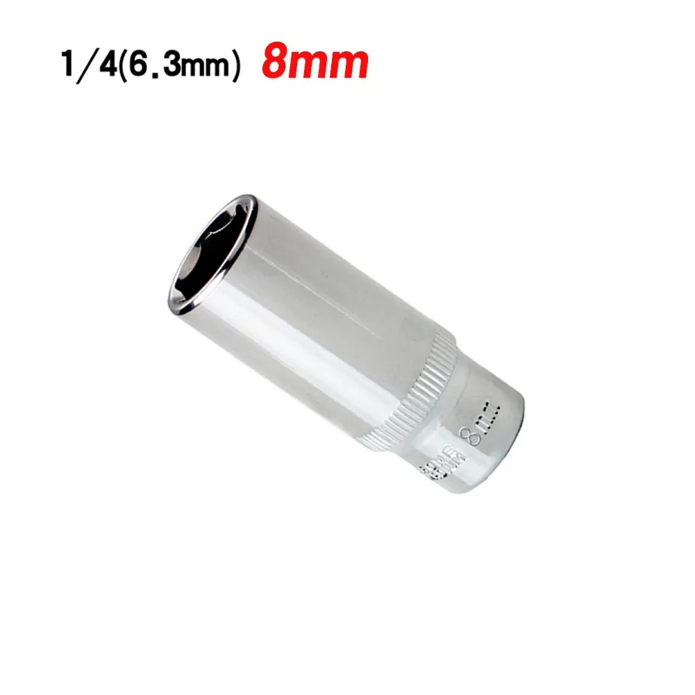 

1/4 Inchconnector Extension Sleeve Square Point Drive 8mm Sleeve Deep Socket Repair Tools Attachment