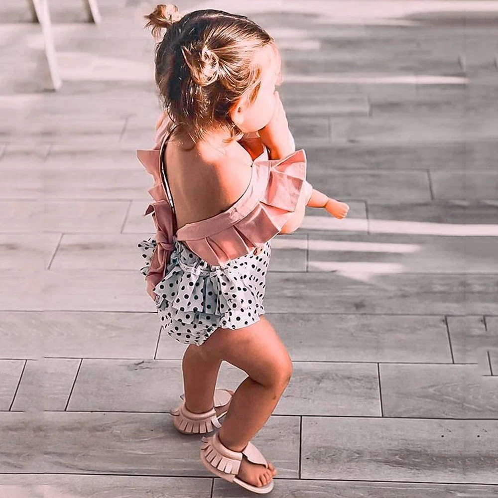 Ropa para beb&eacute; reci&eacute;n nacido, Pelele de empalme de encaje, mono sin espalda, traje de sol, ropa para beb&eacute;-2