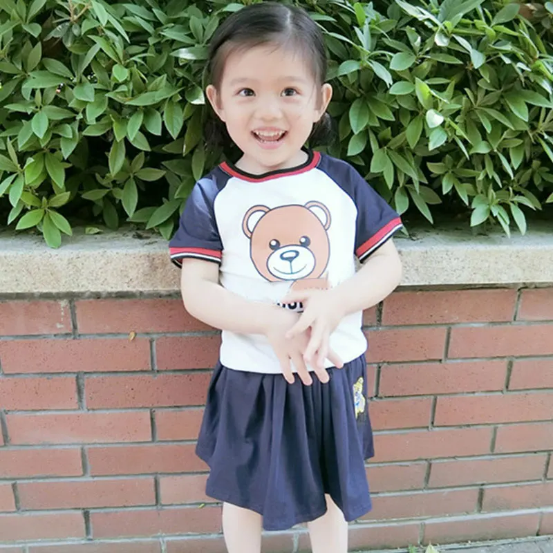 New brand Toddler Boys Casual Clothes Sets Short Sleeve T-shirt+Shorts 2pcs Clothing Set Kid Girls Tops+ Skirt Outfit Tracksuit | Детская