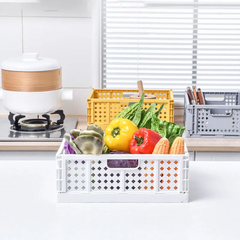 

Collapsible Crate Storage Baskets Plastic Desktop Cosmetic Stationery Organizer Boxes Kitchen Home Office Organizer Container