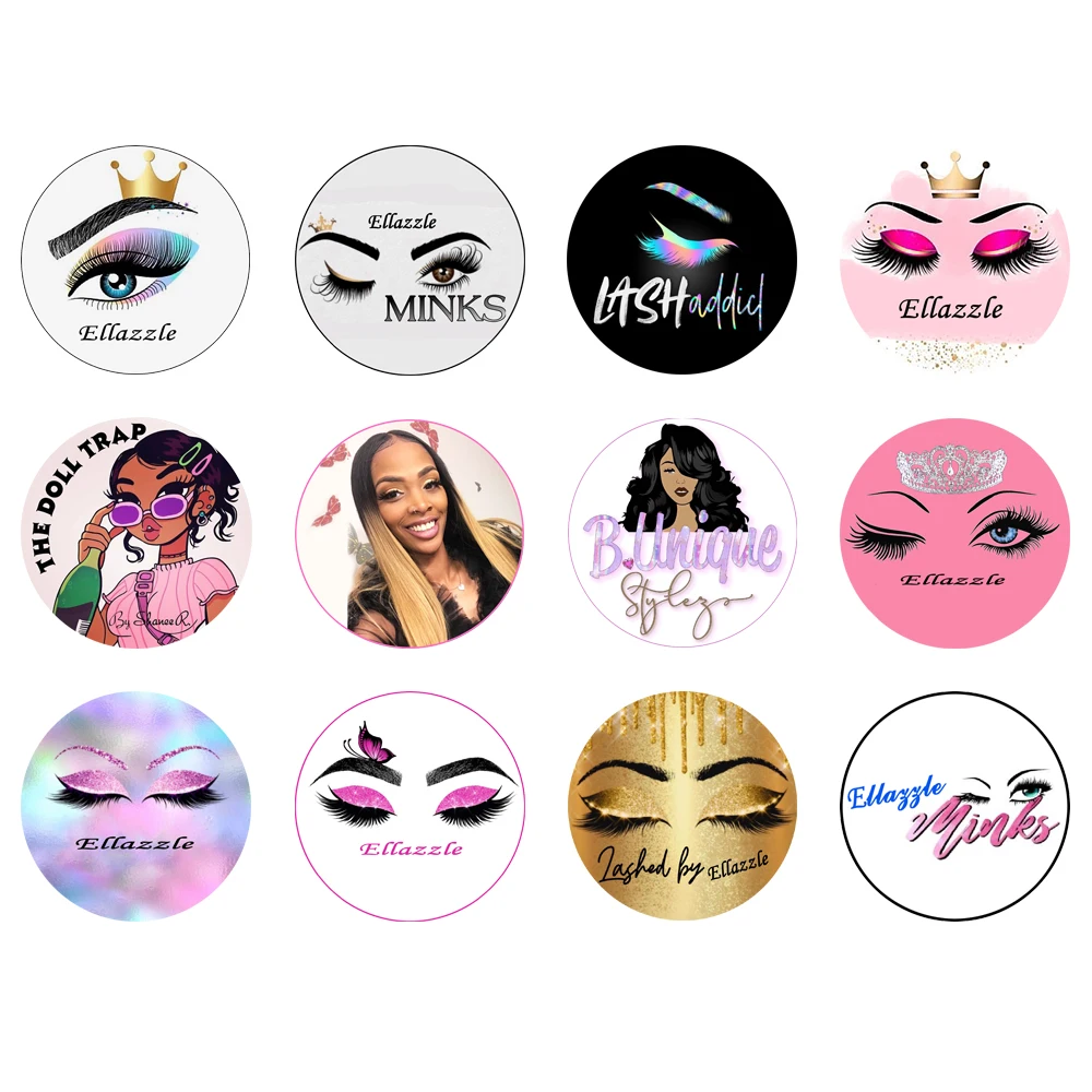 

Eyelashes Customized Logo Stickers 25MM Mink Eyelash 30/50/100/150/200Pieces Free Design Private Logo Wholesale Stickers