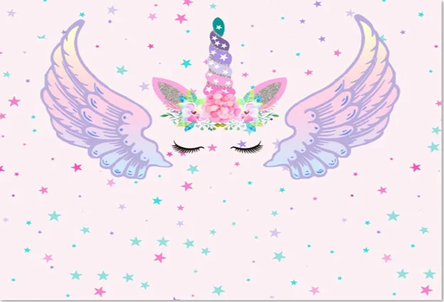 7x5FT светильник тканевый Розовый Единорог Маска с крыльями головы фон для