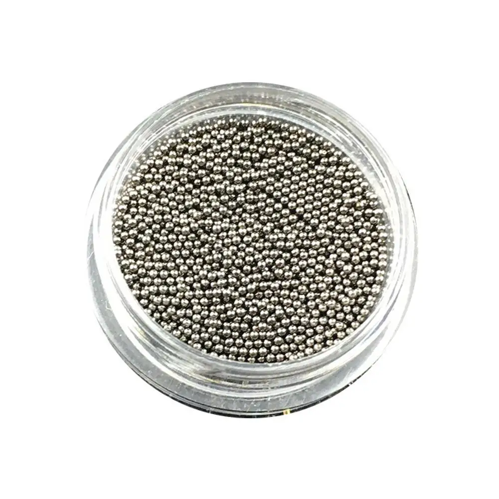 0 8 мм микро бусины для ногтей Стальные Бусины серебряные золотые 3D нейл арта