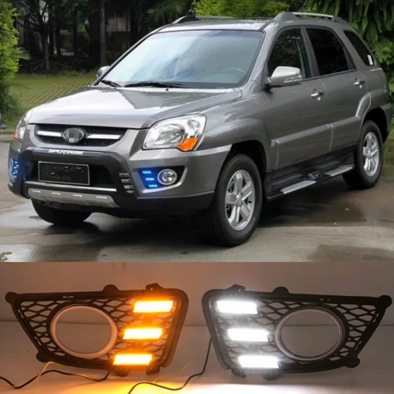 Дневные ходовые светильник Светодиодные ДХО 2009 2010 2011 2012 12 В 1 комплект для KIA Sportage