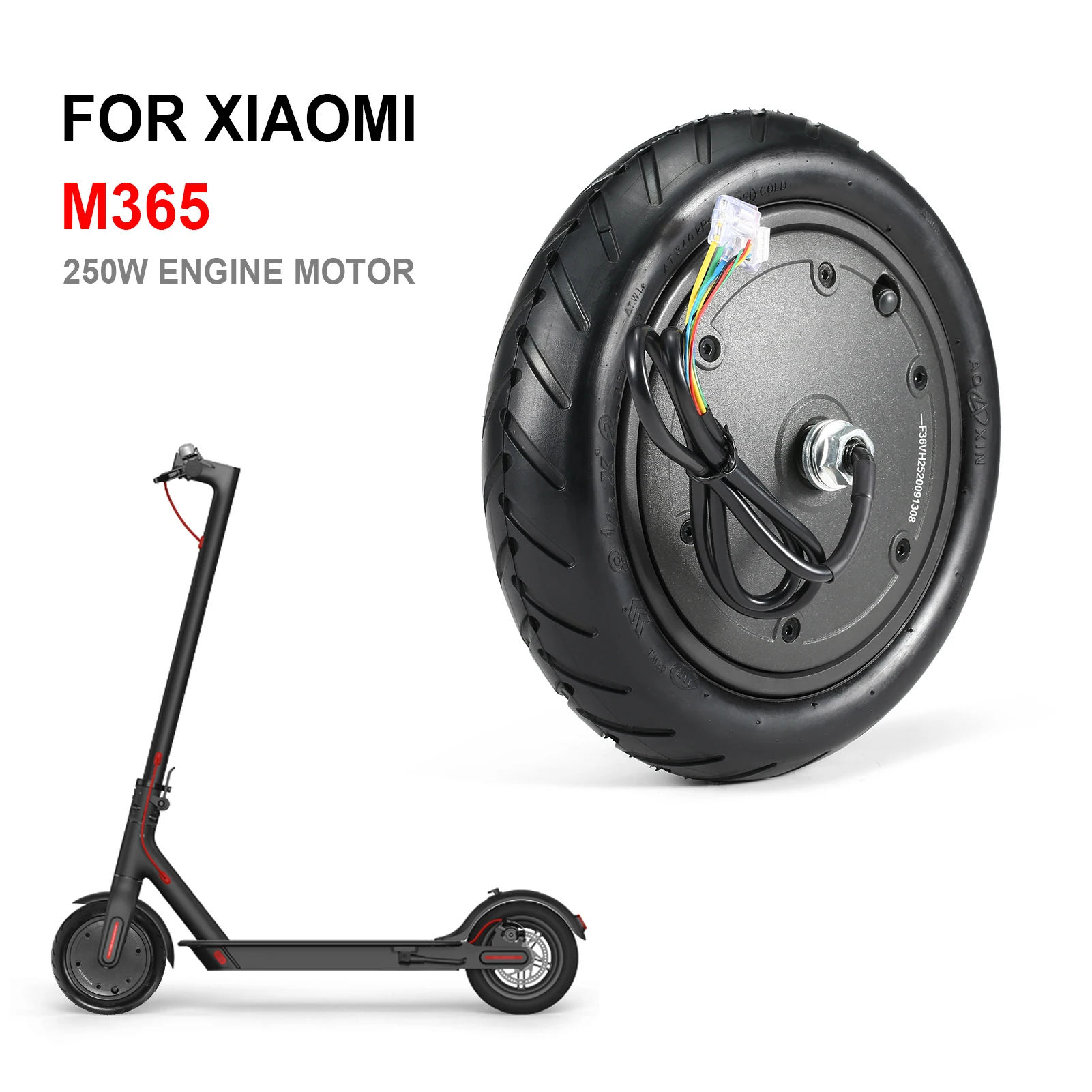 

Колесо двигателя 250 Вт, колесо двигателя для Xiaomi M365, колесо для электрического скутера, противоскользящая шина, запасные части, аксессуары, Б...