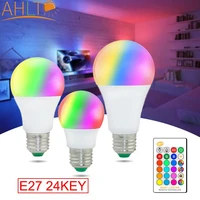 e27 smart control lamp led rgb light dimmable ambient light 5w 10w 15w rgbw led lamp colorful changing bulb lampada decor home