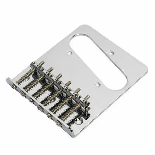 

Telecaster Vintage Style Chrome 6 Brass Saddle Bridge With Wrenches&Screws For Tele Electric Guitar