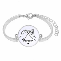 yglcj print pinky promise bracelet couple boyfriend girlfriend husband anniversary gift bracelet women men jewelry