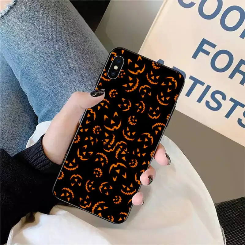 

Cute little ghost with halloween pumpkin Phone Case for iPhone 11 12 pro XS MAX 8 7 6 6S Plus X 5S SE 2020 XR mini