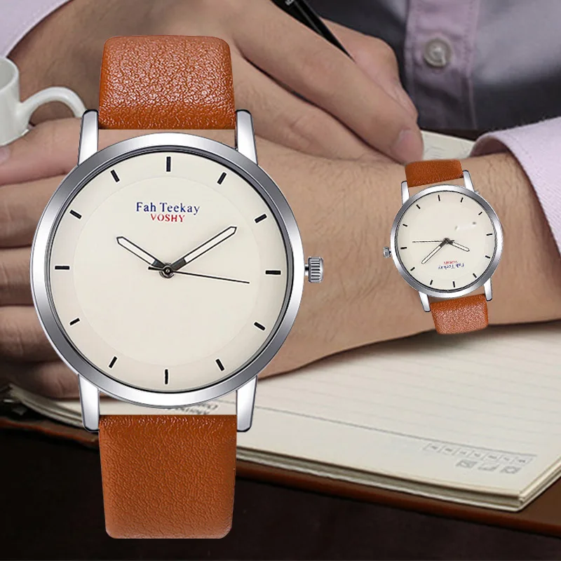 Мужские кварцевые часы на кожаном ремешке|Кварцевые мужские часы| |